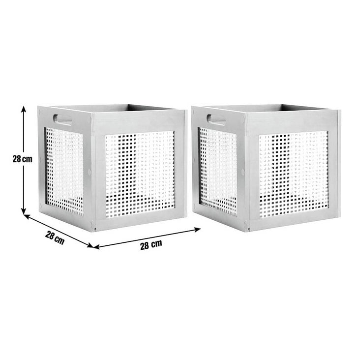 Habitat Set of 2 Rattan Squares Boxes - Black