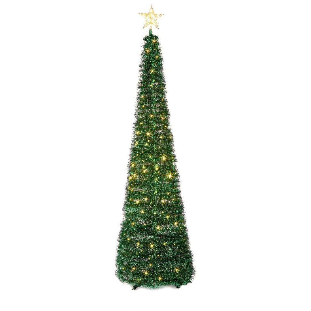 Premier Decorations 6ft Pre lit Pop Up Slim Christmas Tree -  Green