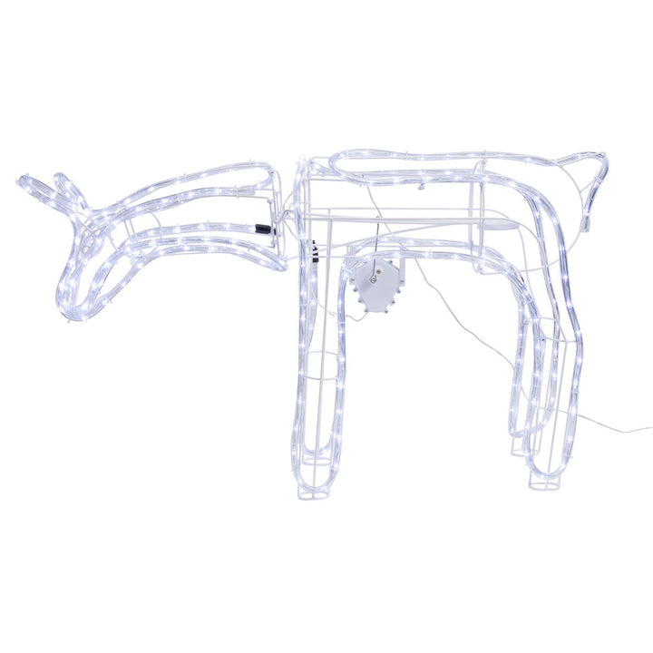 Home Pair Of Animated LED Nodding & Grazing Reindeer Christmas Decorations