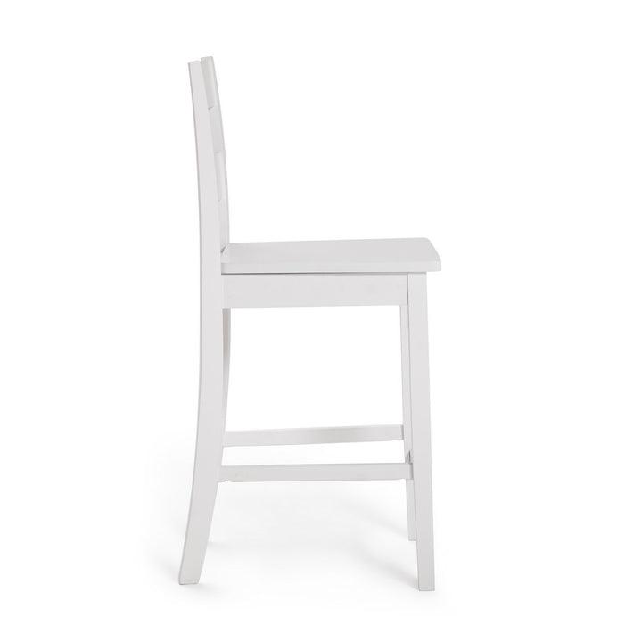 Home Chicago Solid Wood Bar Stool - White