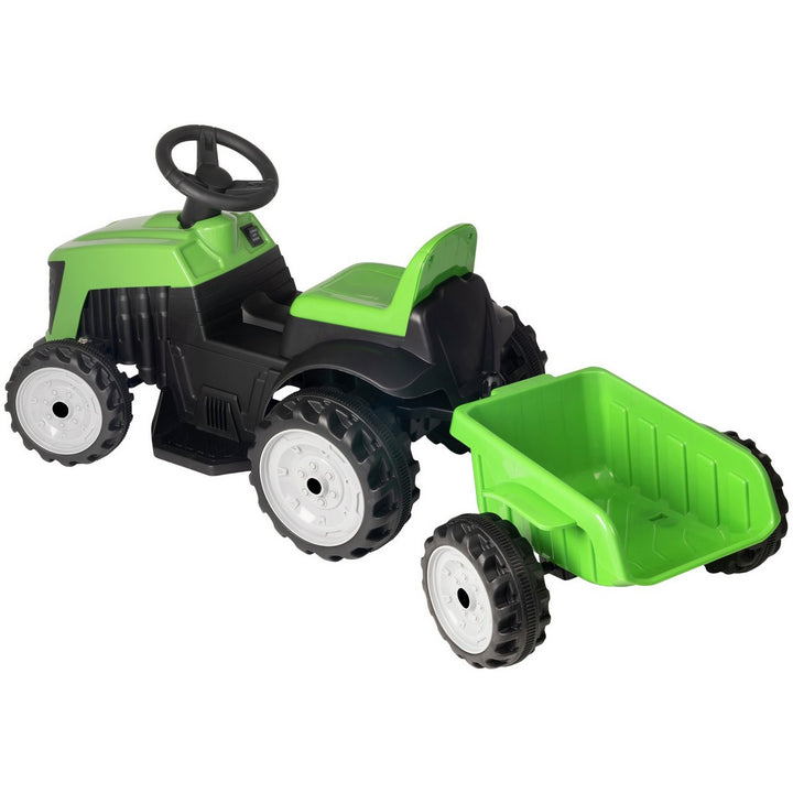 EVO Electric Tractor with Trailer 6V Powered Vehicle - Green