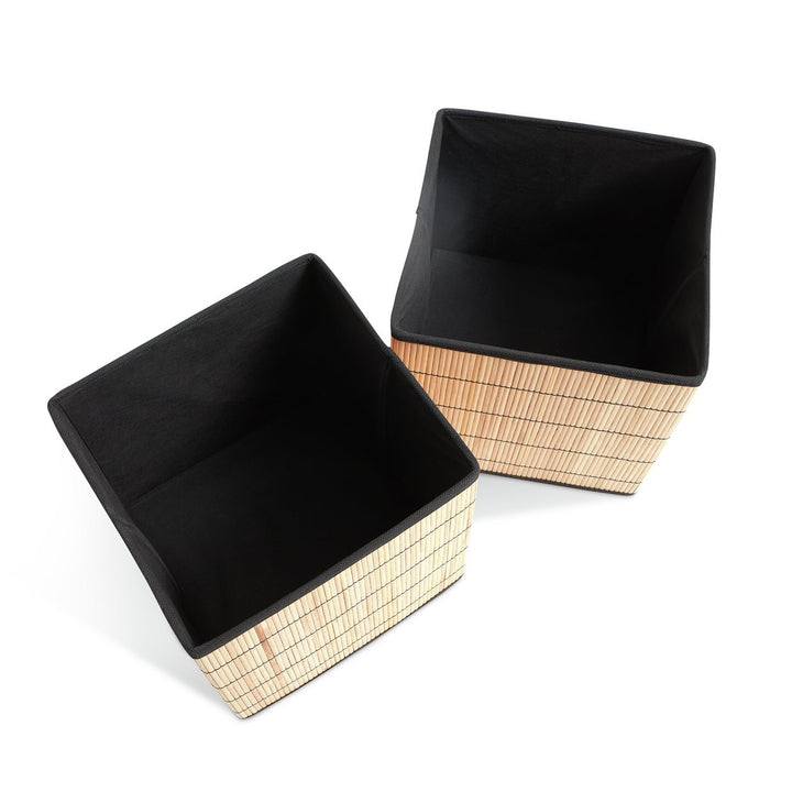 Habitat Set of 2 Bamboo Squares Boxes - Natural