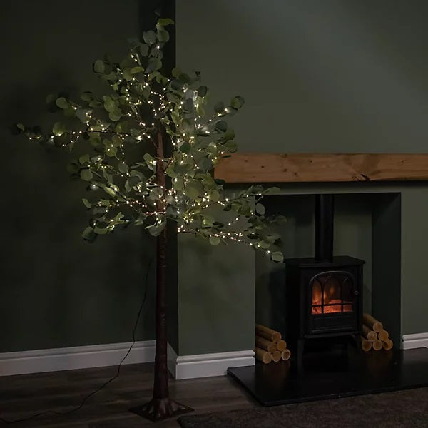 Samuel Alexander 6ft Light Up Eucalyptus Christmas Tree with 360 Warm White LEDs