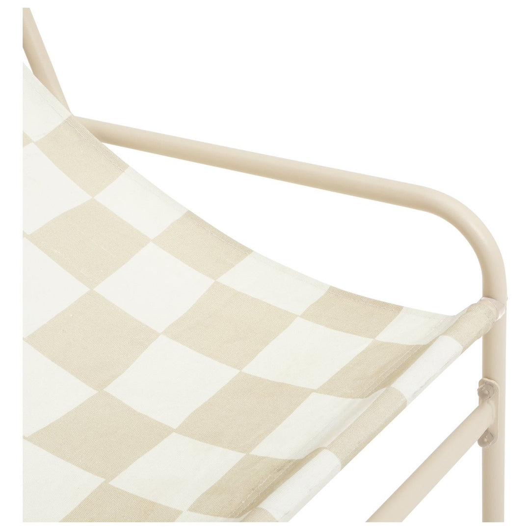 Habitat Teka Metal Garden Chair - Cream &amp; White