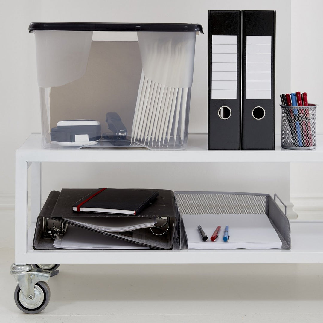 Strata Curve 3 x 24L Plastic Storage Boxes with Lid - Clear