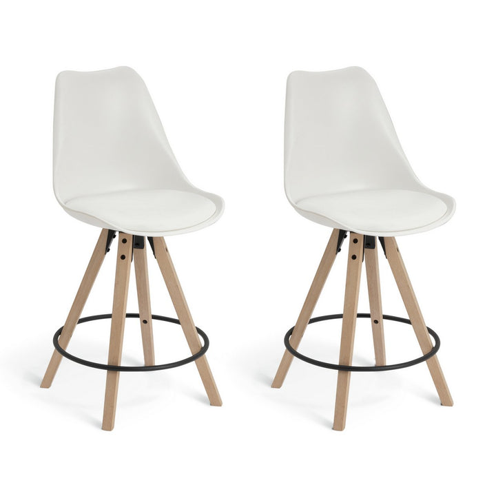 Habitat Jerry Pair of Counter Bar Stools - White