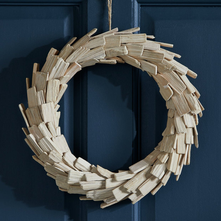 Habitat Whitewash Wood Christmas Wreath