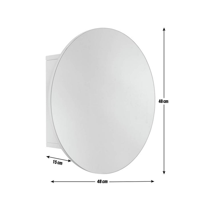 Home Round Mirrored Wall Cabinet