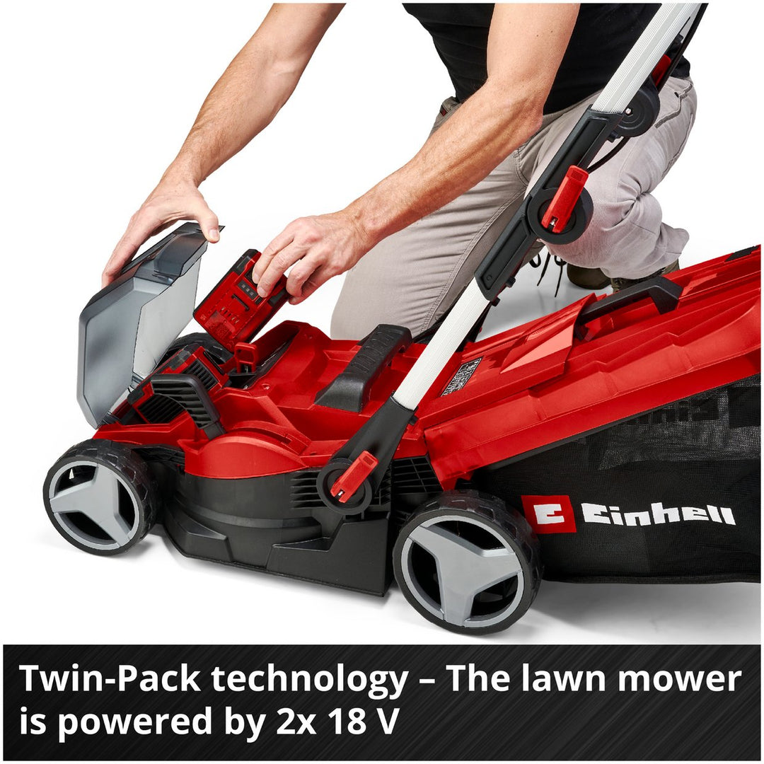 Einhell 36V 34cm Cordless Rotary Lawnmower Garden Push Mower