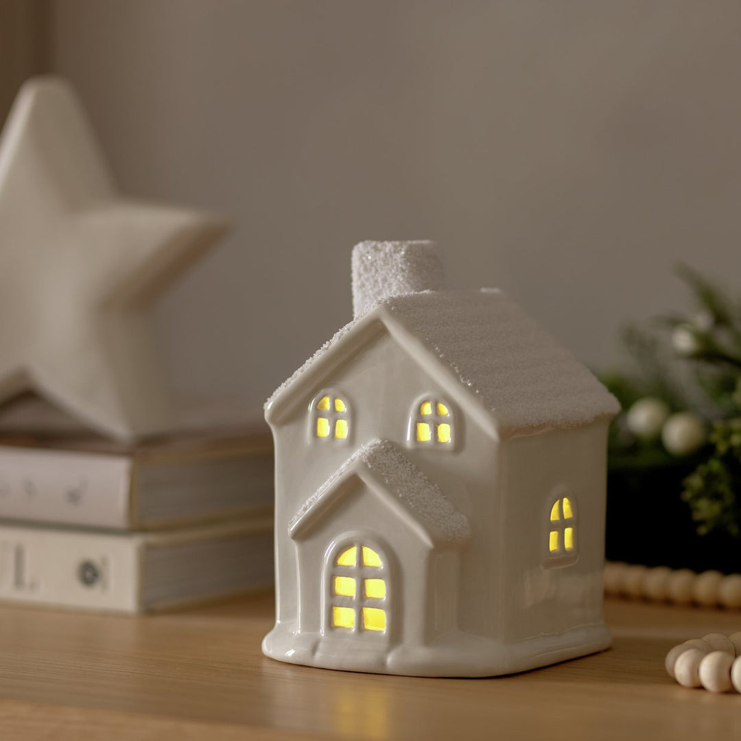 Habitat White Light Up House Christmas Decoration
