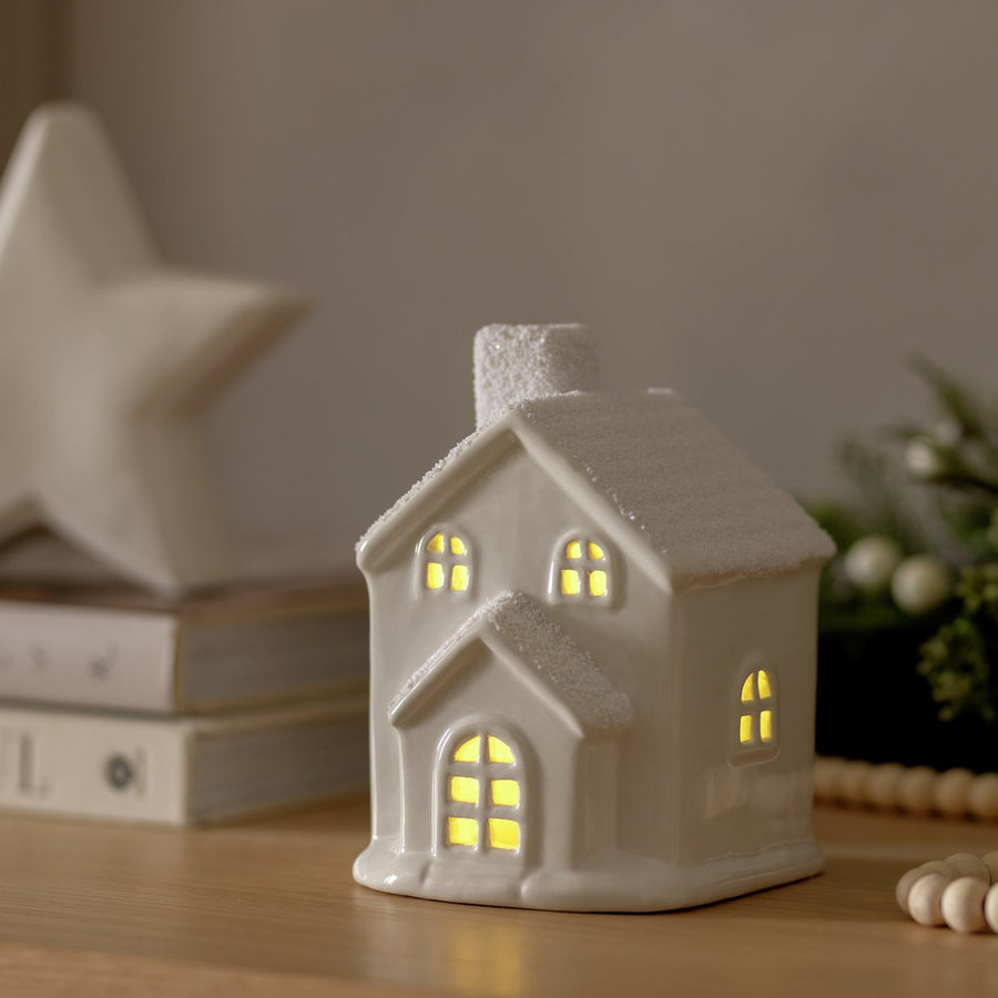 Habitat White Light Up House Christmas Decoration
