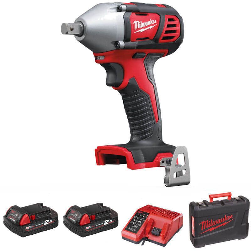 Milwaukee M18 BIW12-202C 18V 2 x 2.0Ah Li-Ion RedLithium Brushless Cordless Impact Wrench