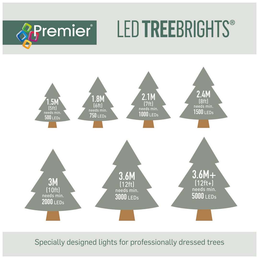 Premier Decorations 1000 White &amp; Warm White LED Christmas Tree Lights
