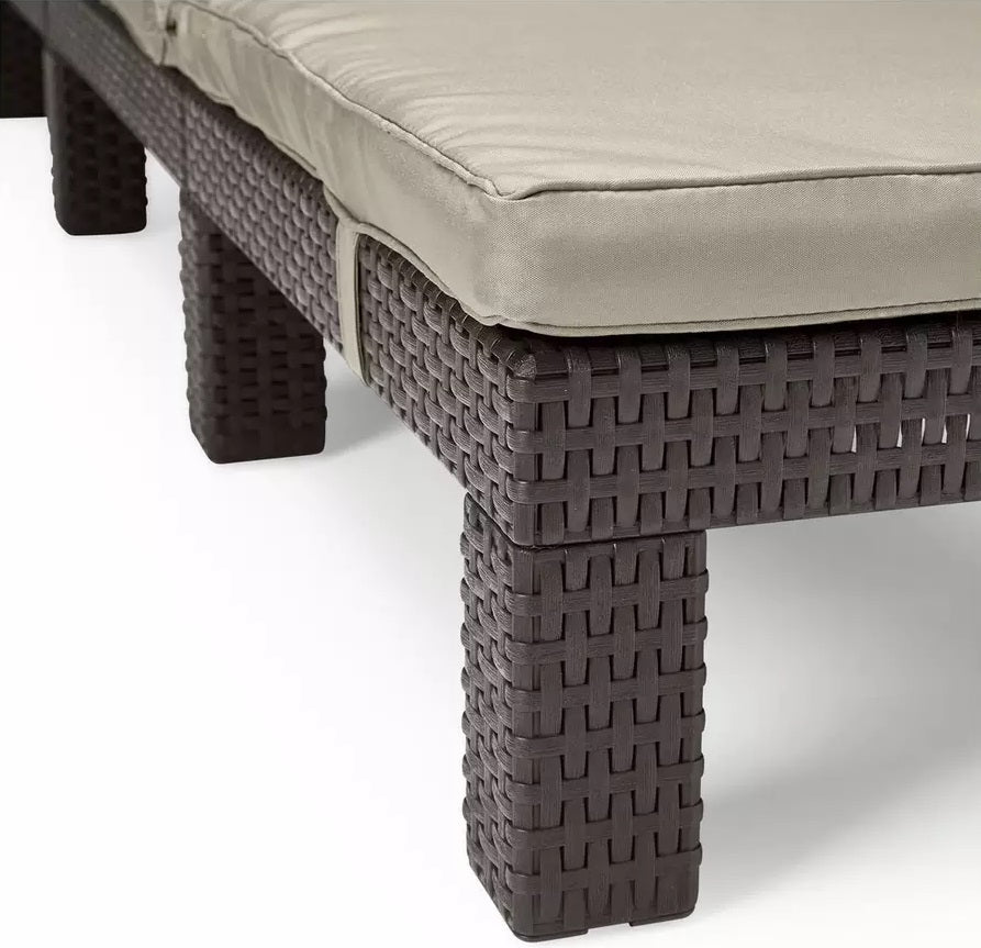 Keter Daytona Rattan Effect Sun Lounger - Brown