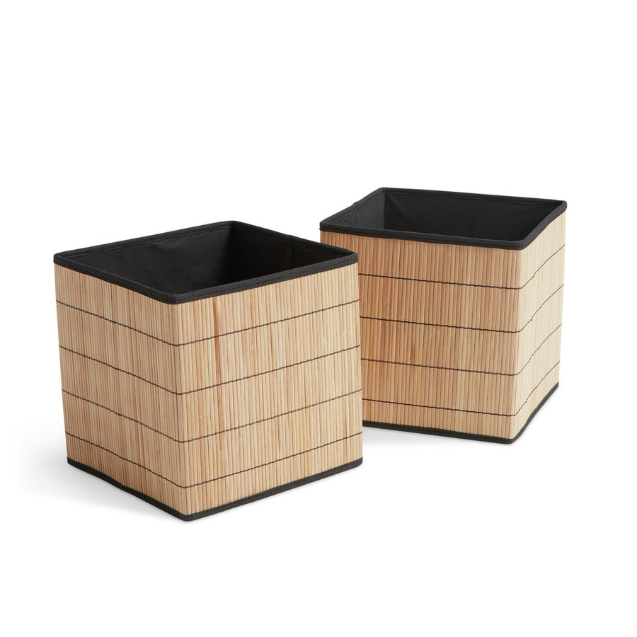 Habitat Set of 2 Bamboo Squares Boxes - Natural