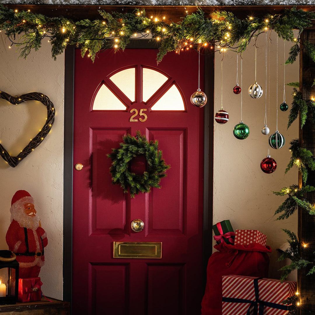 Home Plain Foliage Christmas Door Wreath - Green