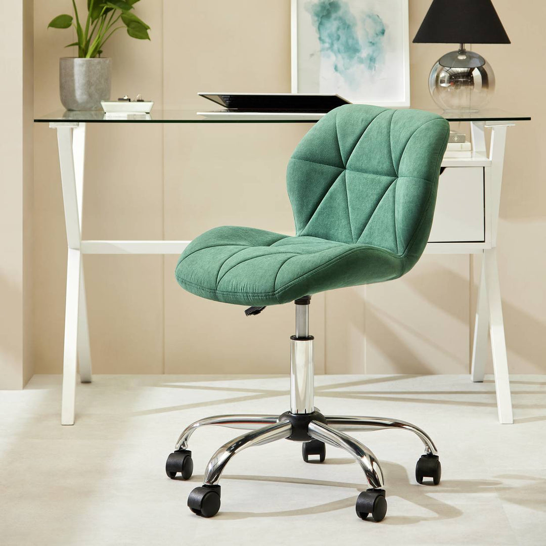 Home Boutique Velvet Office Chair - Green
