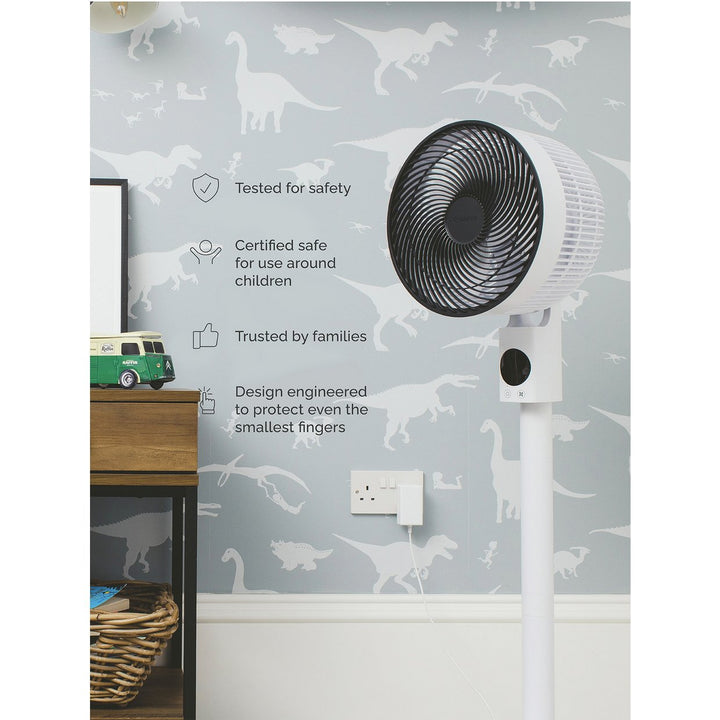 Meaco Sefte White Pedestal Fan - 10 Inch