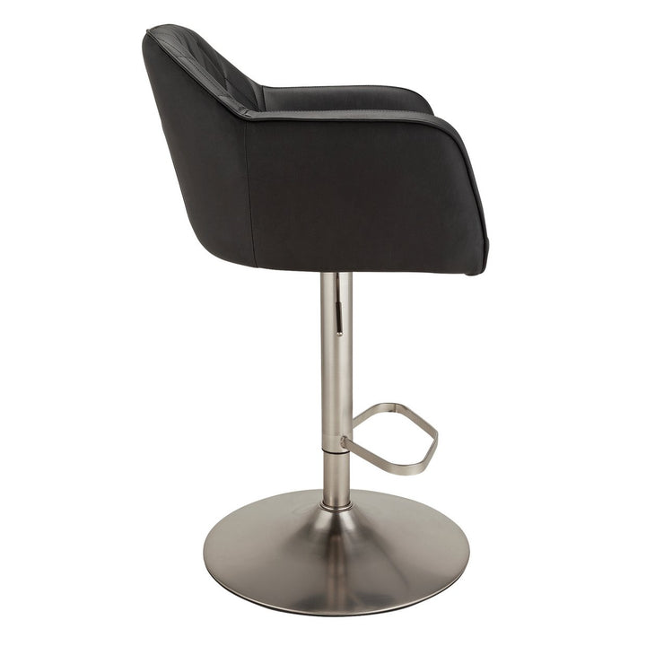 Home Ellington Quilted Faux Leather Bar Stool - Black