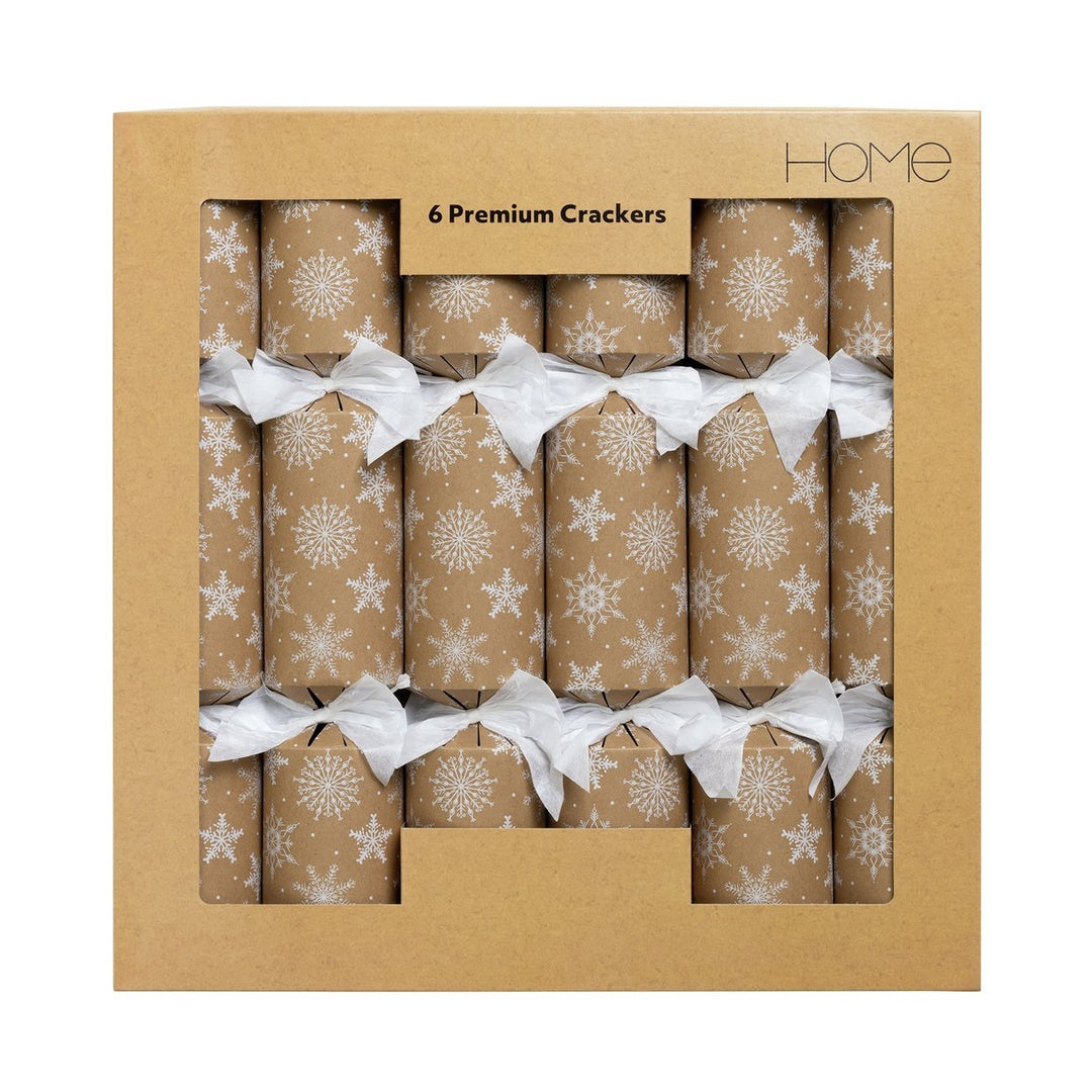Home Pack of 6 Snowflake Kraft Christmas Crackers