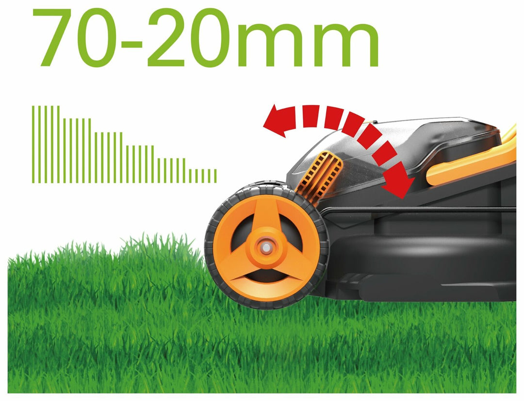 WORX WG779E Cordless 34cm 20v MAX Rotary Lawnmower - 2 Batteries