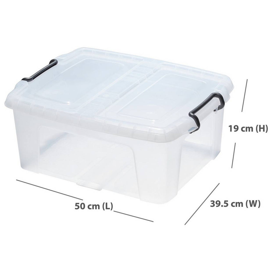 Strata Smart 24L Plastic Storage Boxes with Lid - Clear