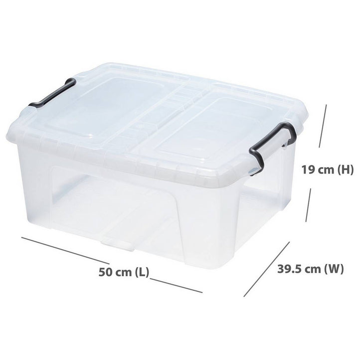 Strata Smart 24L Plastic Storage Boxes with Lid - Clear