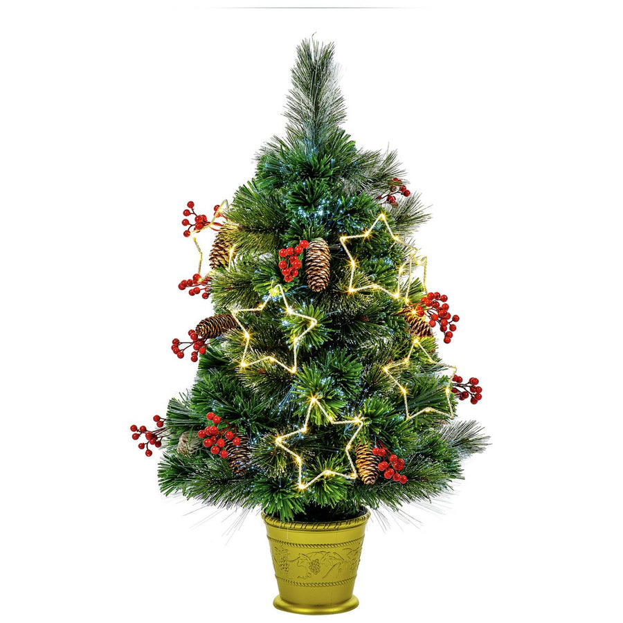 Premier Decorations 3ft Fibre Optic Snow Tip Christmas Tree