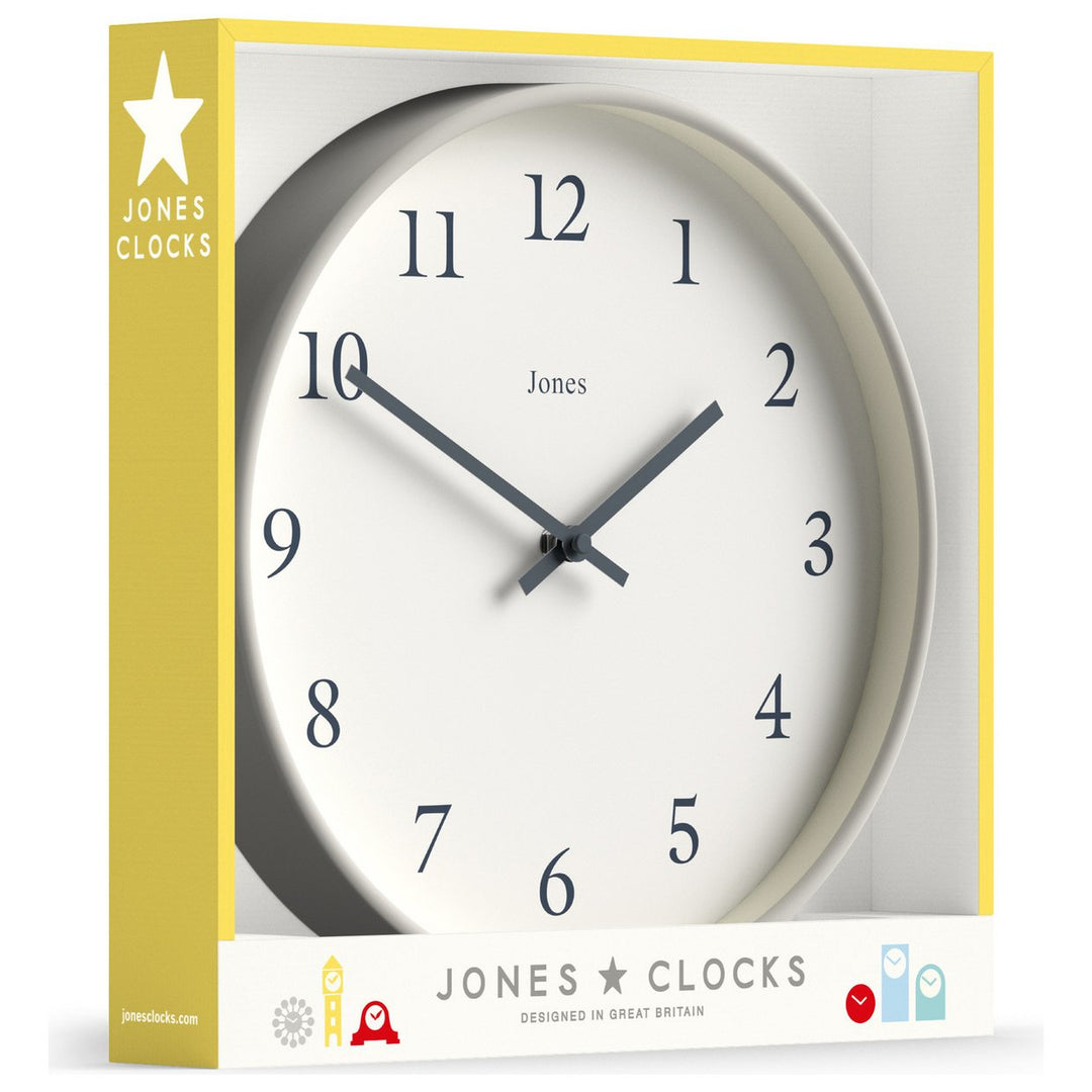 Jones Clocks Linen Analogue Wall Clock - Grey