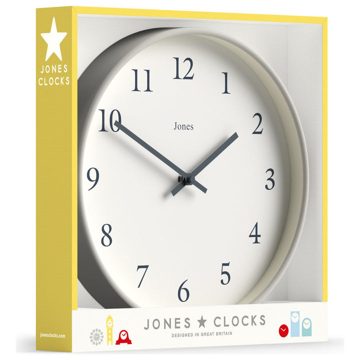 Jones Clocks Linen Analogue Wall Clock - Grey