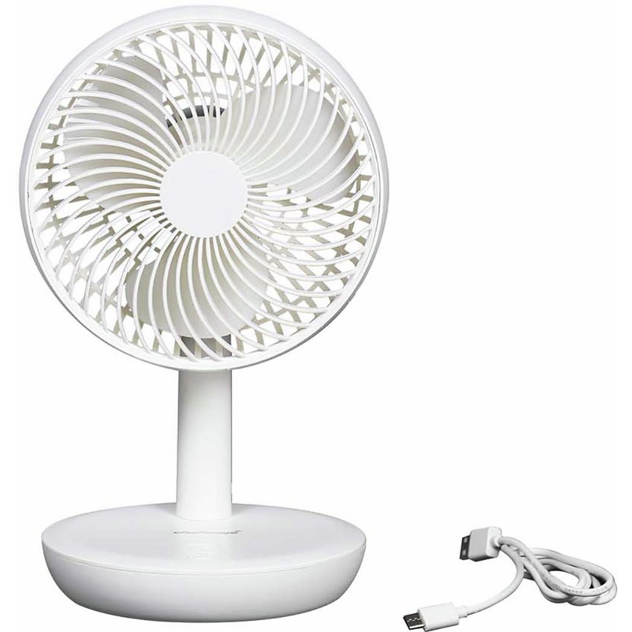 Challenge 6 Inch White Desk Fan - Rechargeable