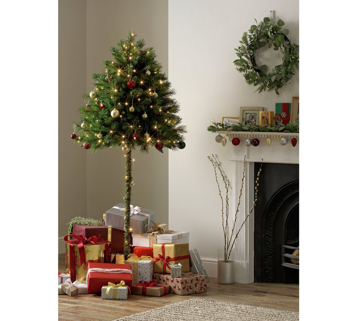 Home 6ft Half Parasol Christmas Tree - Green