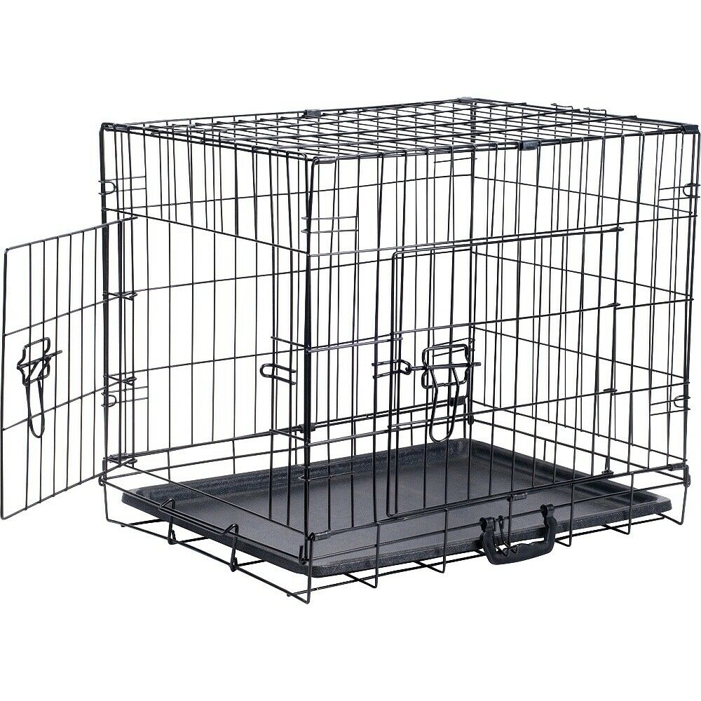 Home Double Door Dog & Cat Crate Cage - Large