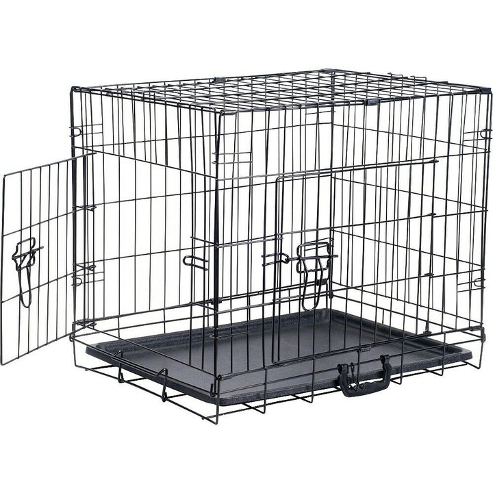 Home Double Door Dog & Cat Crate Cage - Large