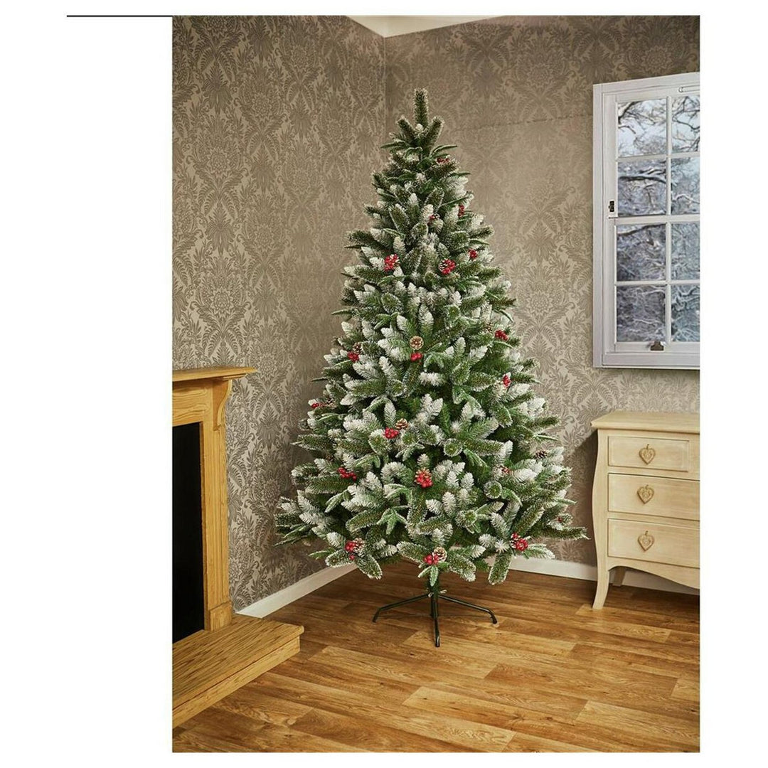 Premier Decorations 6ft New Jersey Spruce Berry & Cone Christmas Tree - Green