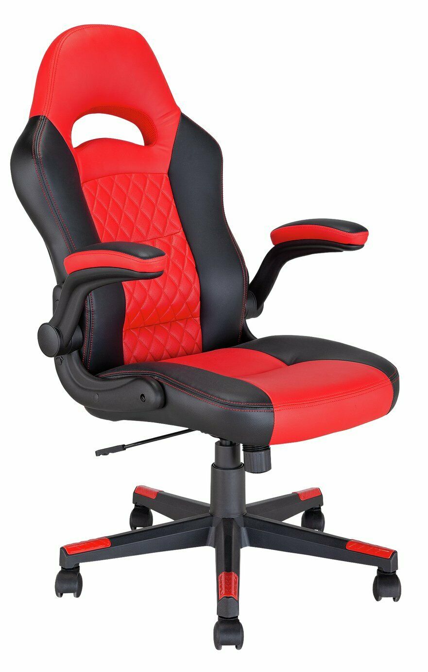 Home Raptor Faux Leather Ergonomic Gaming Chair - Black & Red