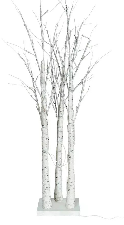 Home Cluster Of 3 Pre-Lit LED Trees - White
