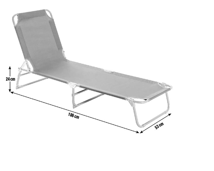 Habitat Folding Metal Sun Lounger - Charcoal