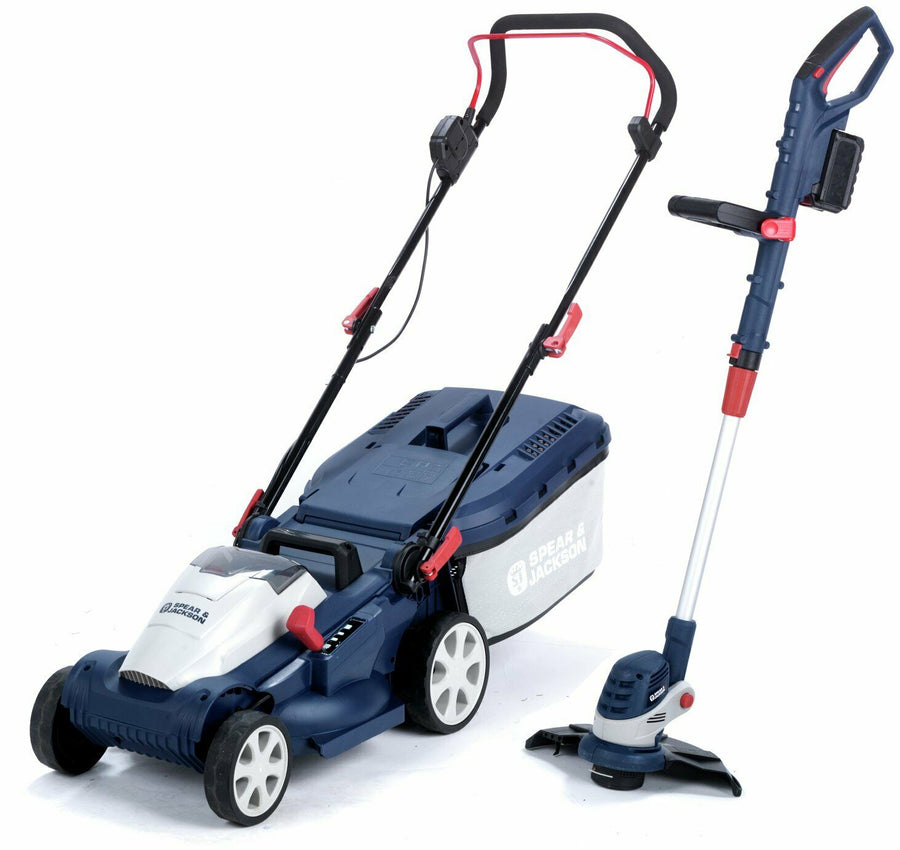 Spear & Jackson 34cm Cordless Rotary Lawnmower & Grass Trimmer - 24V