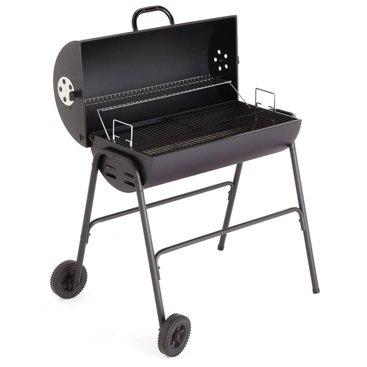 Home Charcoal Oil Drum BBQ & Cover - Black
