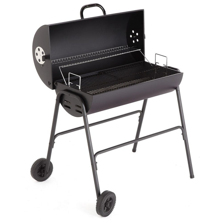 Home Charcoal Oil Drum BBQ &amp; Cover - Black