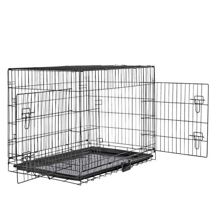 Home Double Door Dog & Cat Crate Cage - Large