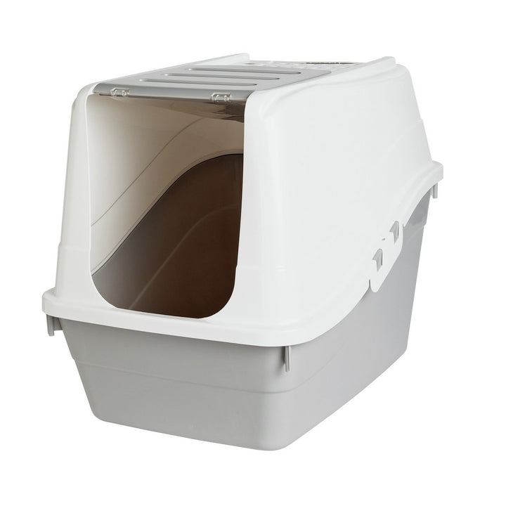 Home Large Opening Litter Tray - Grey & White