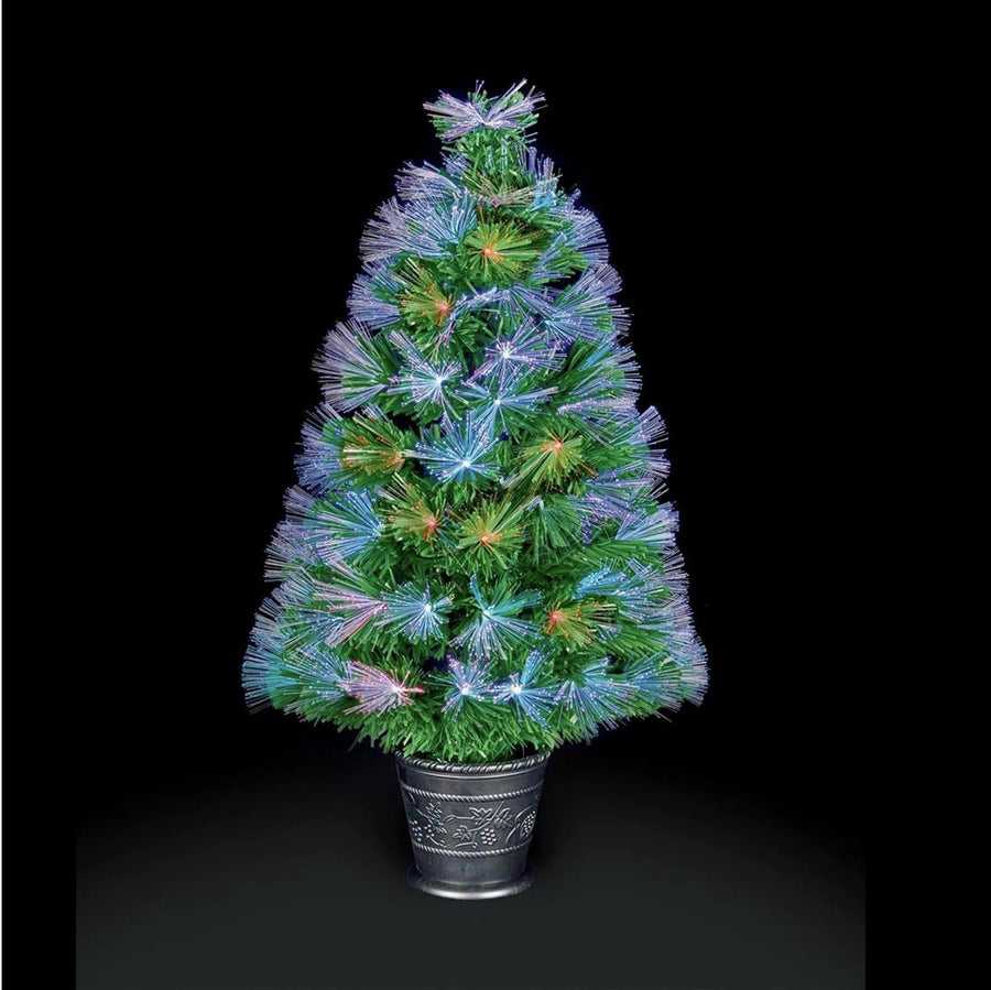 Premier Decorations 2.6ft Fibre Optic Burst Christmas Tree - Green