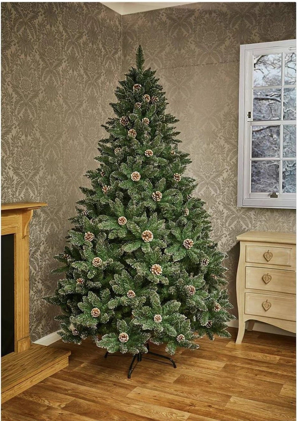 Premier Decorations 6ft Snow Tipped Mountain Pine Christmas Tree - Green