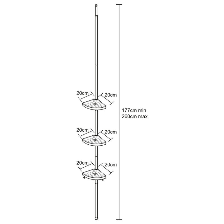 Lloyd Pascal Floor To Ceiling Bathroom Corner Unit - Chrome