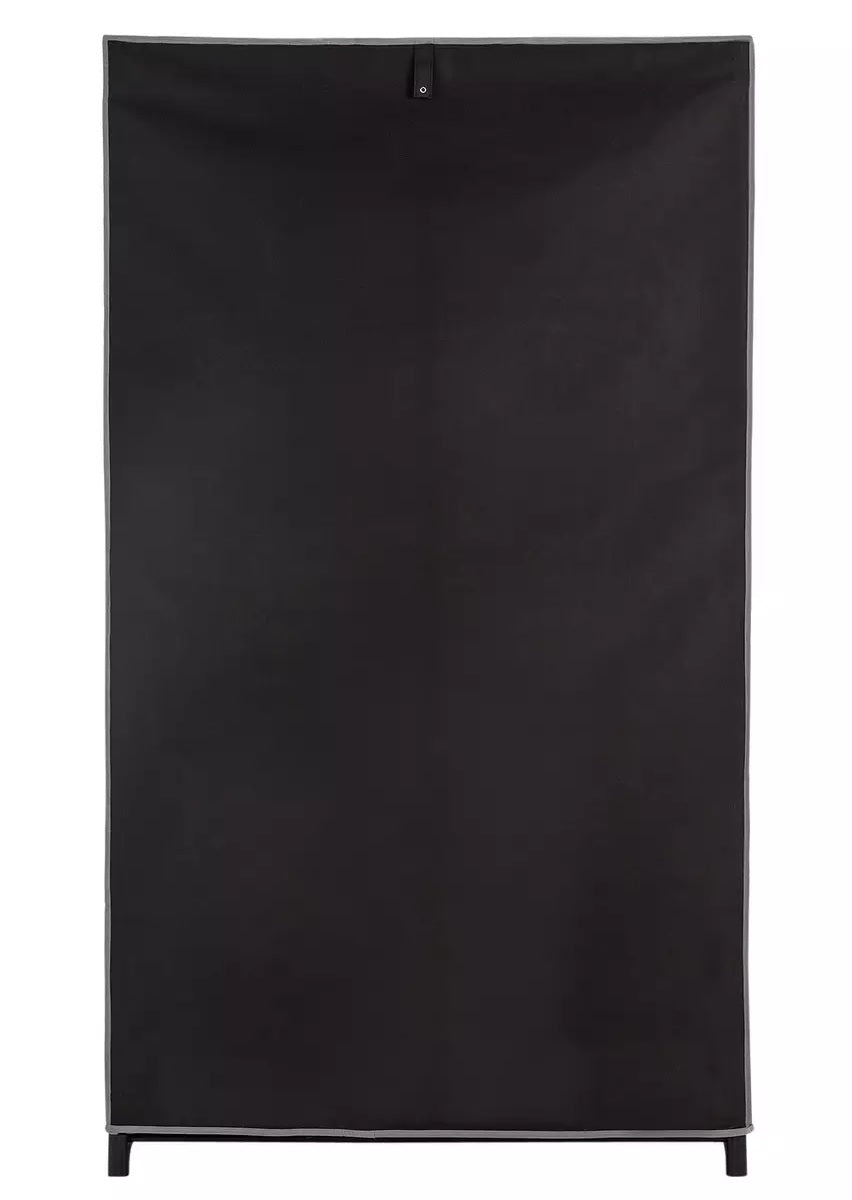 Home Single Fabric Covered Clothes Rail - Black