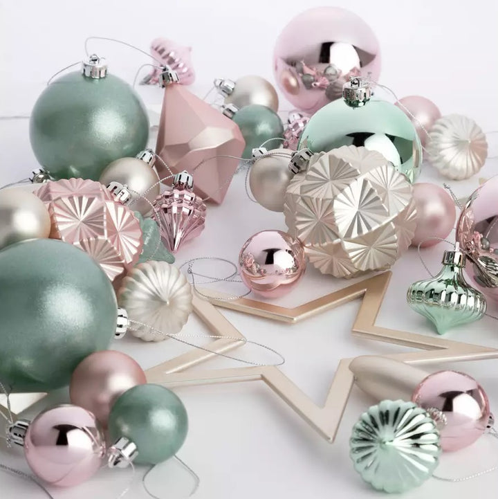 Home Bumper Pack of 50 Baubles - Pastels