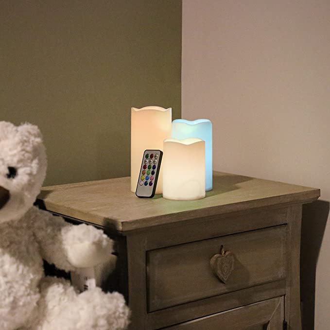 Premier Decorations Battery Operated Colour Changing LED Candles - Set of 3