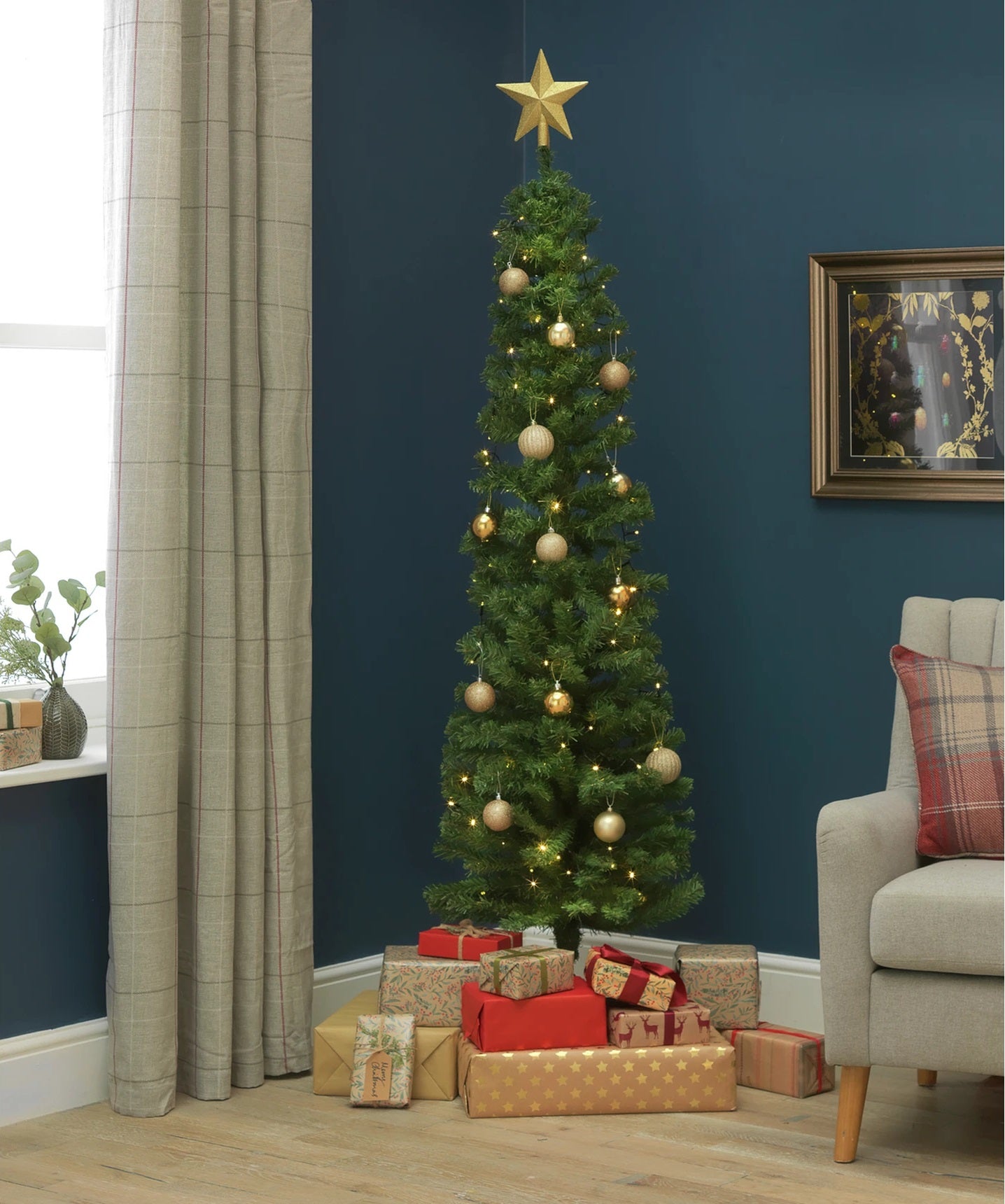 Home 6ft Pencil Christmas Tree - Green